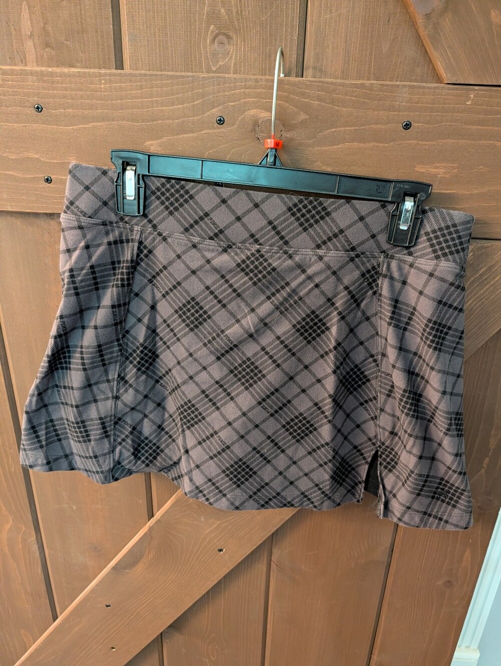 Plaid Mini Skort in Grey and Black